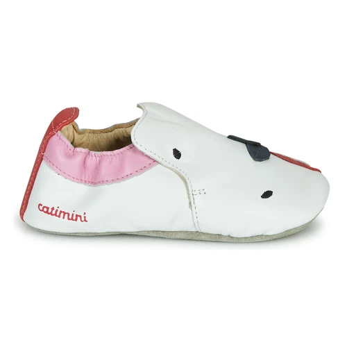 Chaussures Fille Chaussons Catimini CIRINI Blanc / Rose 4 Chaussures Fille Chaussons Catimini CIRINI Blanc / Rose – Image 2