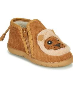 Chaussures Enfant Chaussons Little Mary LIONZIP Cognac