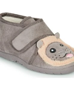 Chaussures Enfant Chaussons Little Mary LIONVELCRO Gris