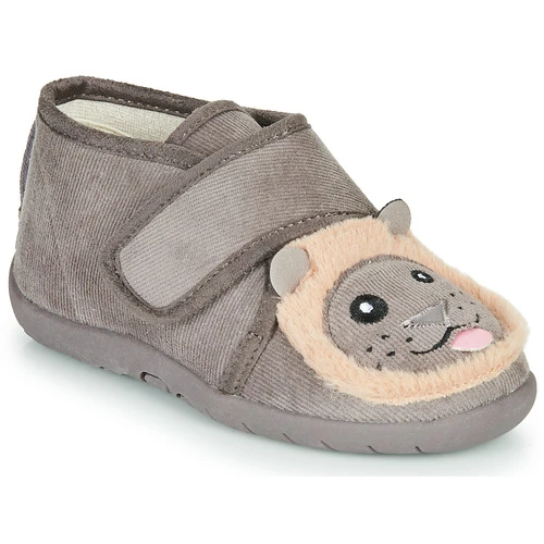 Chaussures Enfant Chaussons Little Mary LIONVELCRO Gris 3 Chaussures Enfant Chaussons Little Mary LIONVELCRO Gris