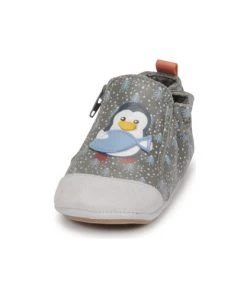 Chaussures Garçon Chaussons bébés Robeez BLUE PINGUINS Gris -Martina Magasin Soldes 19947194 500 C