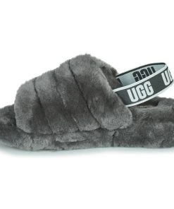 Chaussures Femme Chaussons UGG FLUFF YEAH SLIDE Noir -Martina Magasin Soldes 20027051 500 D