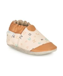 Chaussures Enfant Chaussons Robeez ABC LESSON Blanc / Camel