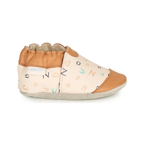 Chaussures Enfant Chaussons Robeez ABC LESSON Blanc / Camel 4 Chaussures Enfant Chaussons Robeez ABC LESSON Blanc / Camel – Image 2