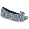 Chaussures Femme Chaussons Isotoner 97286 Bleu / Blanc -Martina Magasin Soldes 21270644 500 A