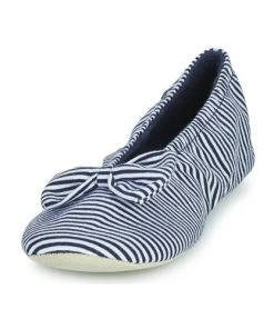 Chaussures Femme Chaussons Isotoner 97286 Bleu / Blanc -Martina Magasin Soldes 21270644 500 C