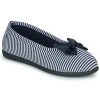 Chaussures Femme Chaussons Isotoner 97328 Bleu / Blanc -Martina Magasin Soldes 21270648 500 A