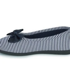 Chaussures Femme Chaussons Isotoner 97328 Bleu / Blanc -Martina Magasin Soldes 21270648 500 D