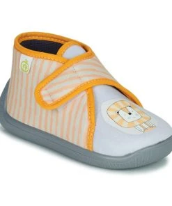 Chaussures Enfant Chaussons Citrouille et Compagnie JUNGLE PERLE/GRIS-JAUNE