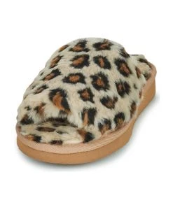 Chaussures Femme Chaussons Minnetonka LOLO Beige / Léopard -Martina Magasin Soldes 21650309 500 C