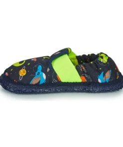 Chaussures Garçon Chaussons Giesswein ALSENZ Bleu / Jaune / Orange -Martina Magasin Soldes 21755099 500 D