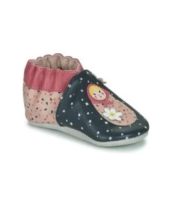 Chaussures Fille Chaussons bébés Robeez FLOWERDOLLS Marine / Rose