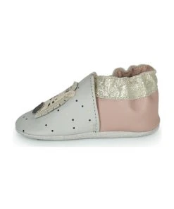 Chaussures Fille Chaussons bébés Robeez CUTE ZEBRA Gris / Rose -Martina Magasin Soldes 22813826 500 D
