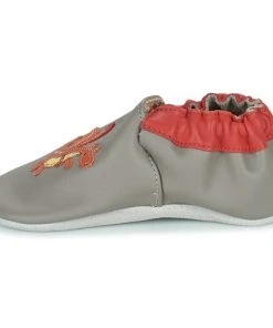 Chaussures Garçon Chaussons bébés Robeez FIRETALE Gris / Rouge -Martina Magasin Soldes 22813832 500 D
